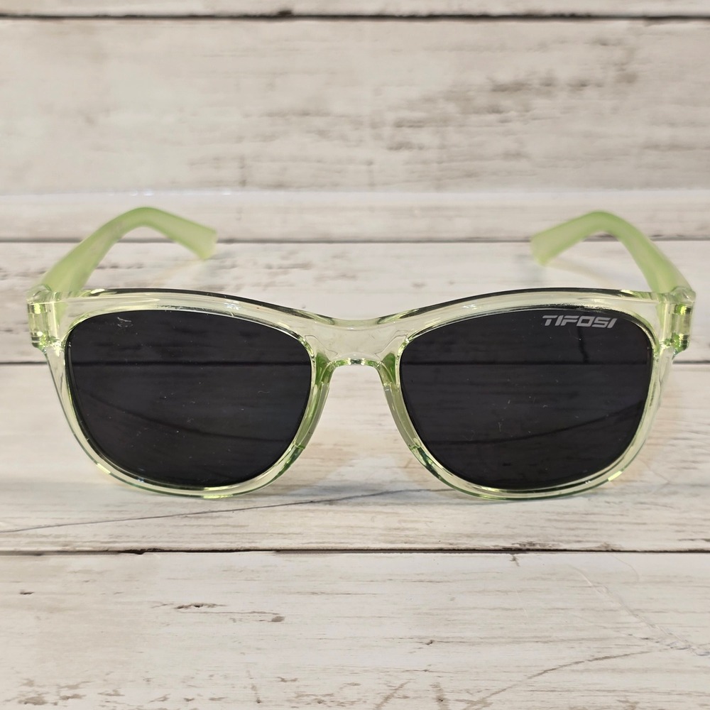 Tifosi Swank Sunglasses Lime Green Translucent Frame Sport Lifestyle Eyewear